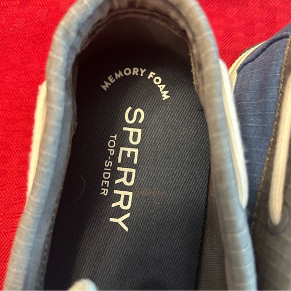 Sperry EUC Men’s Size 10 Top Sider Boat Shoes Canvas Blue and White Casual - Picture 8 of 8